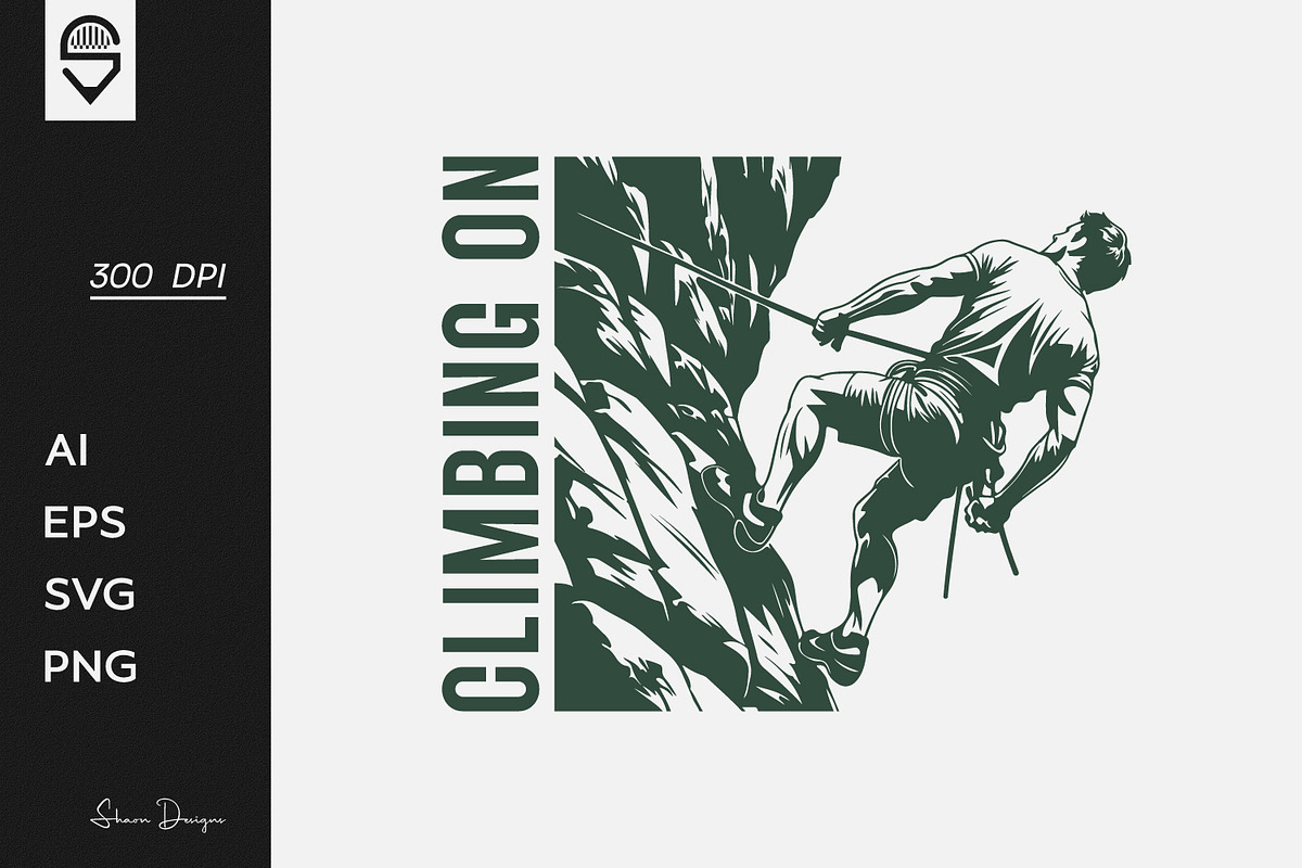 Rock Climbing T-shirt Design, a Graphic by shaondesigns (Photo 1 of 5)