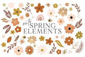 Cute Spring Illustration Elements