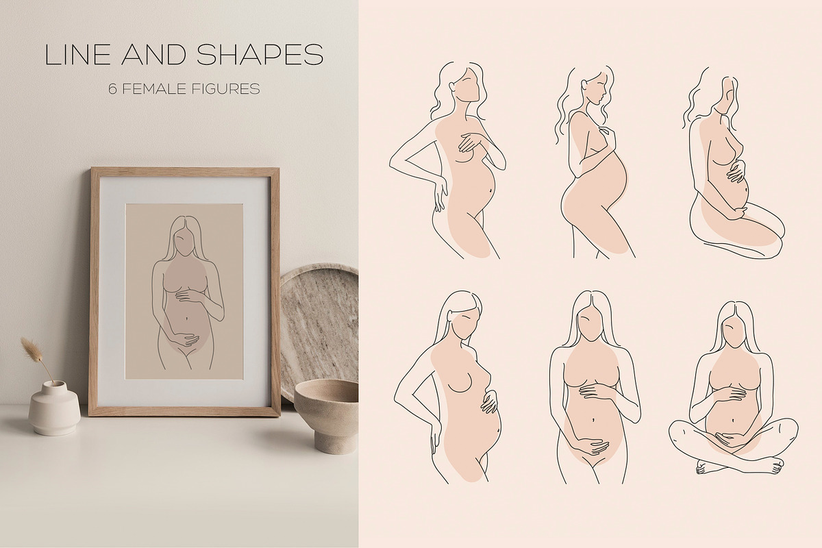 Pregnant & Maternity Woman, a Person Illustration by ms Julia Nova (Photo 2 of 9)