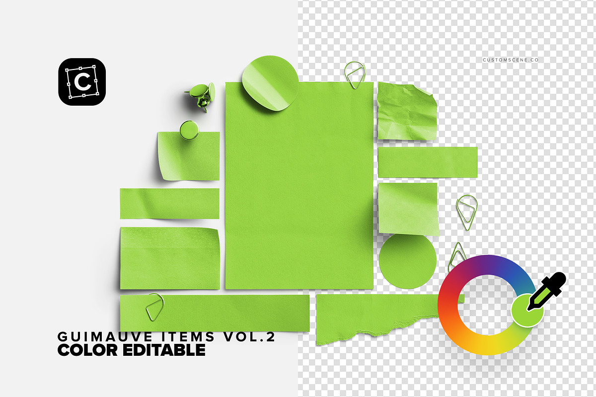 Sticky Notes & Papers Desk Elements, a Product Mockup by Custom Scene (Photo 4 of 7)