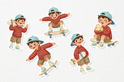 Playful Skateboard Kid Character, a Sport Illustration by Gohsantosa (Thumbnail 4 of 4)
