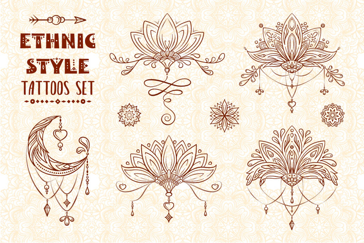 Ethnic style tattoos set, a Decorative Illustration by Graphic Magic