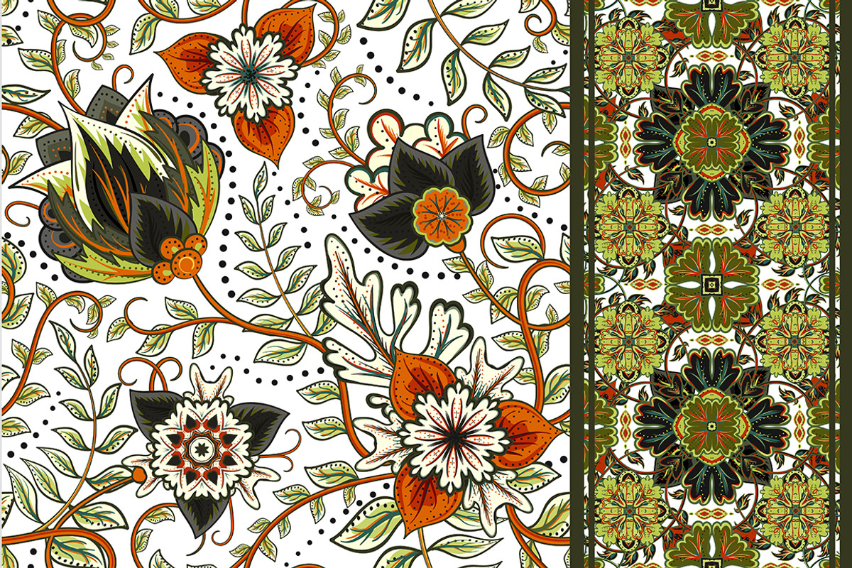 Set of seamless floral pattern, a Pattern Graphic by leezarius