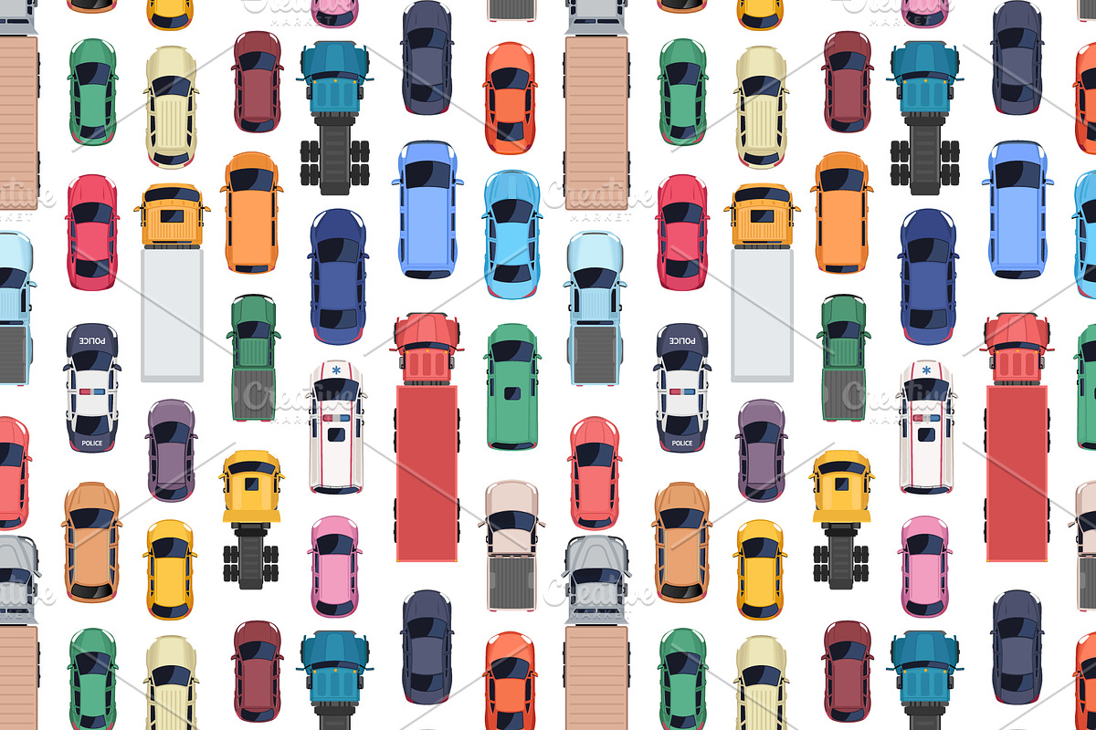 Seamless top view pattern of cars, a Pattern Graphic by Yayasya (Photo 3 of 3)