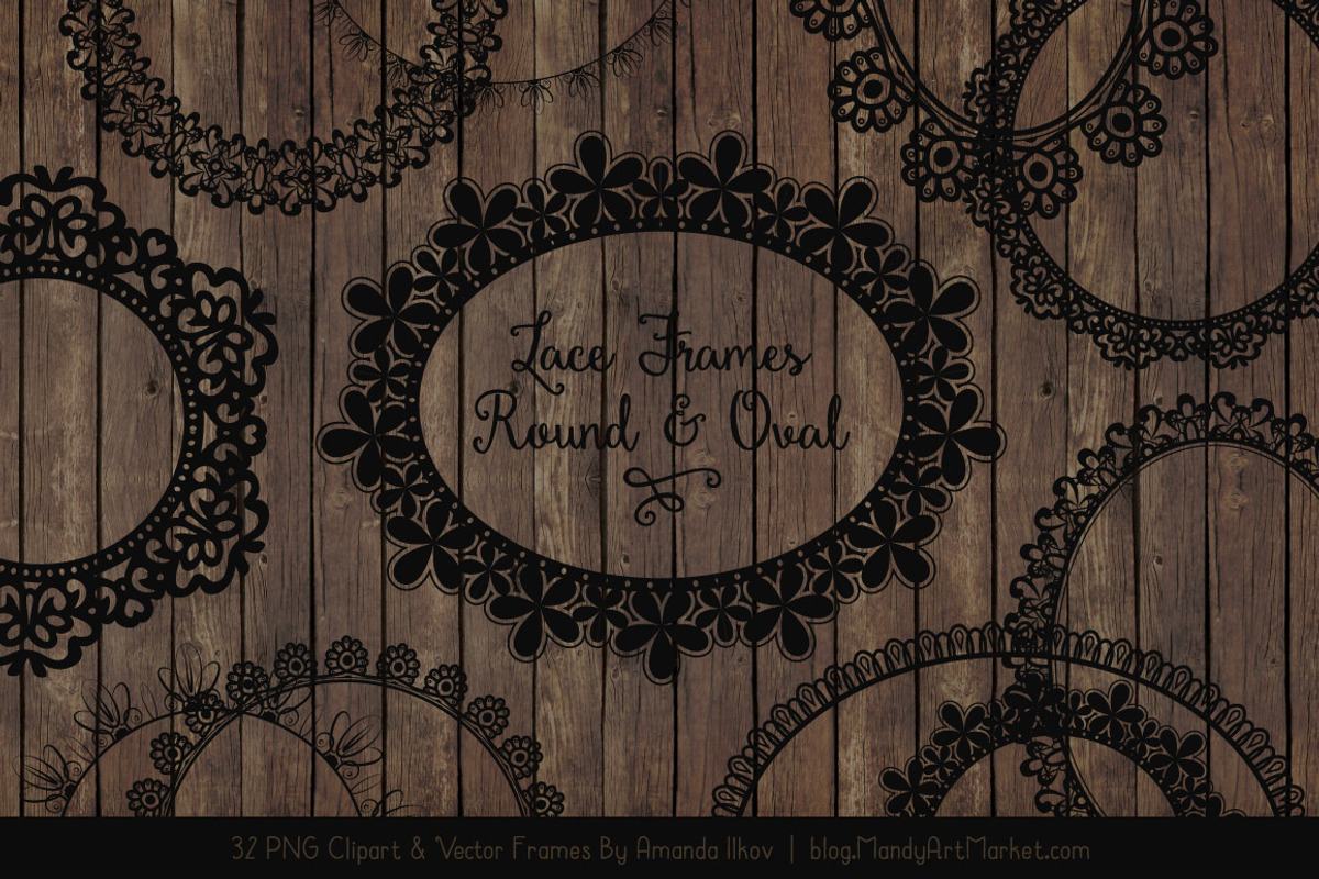 Black Round Lace Frames, an Illustration by Amanda Ilkov (Photo 5 of 5)