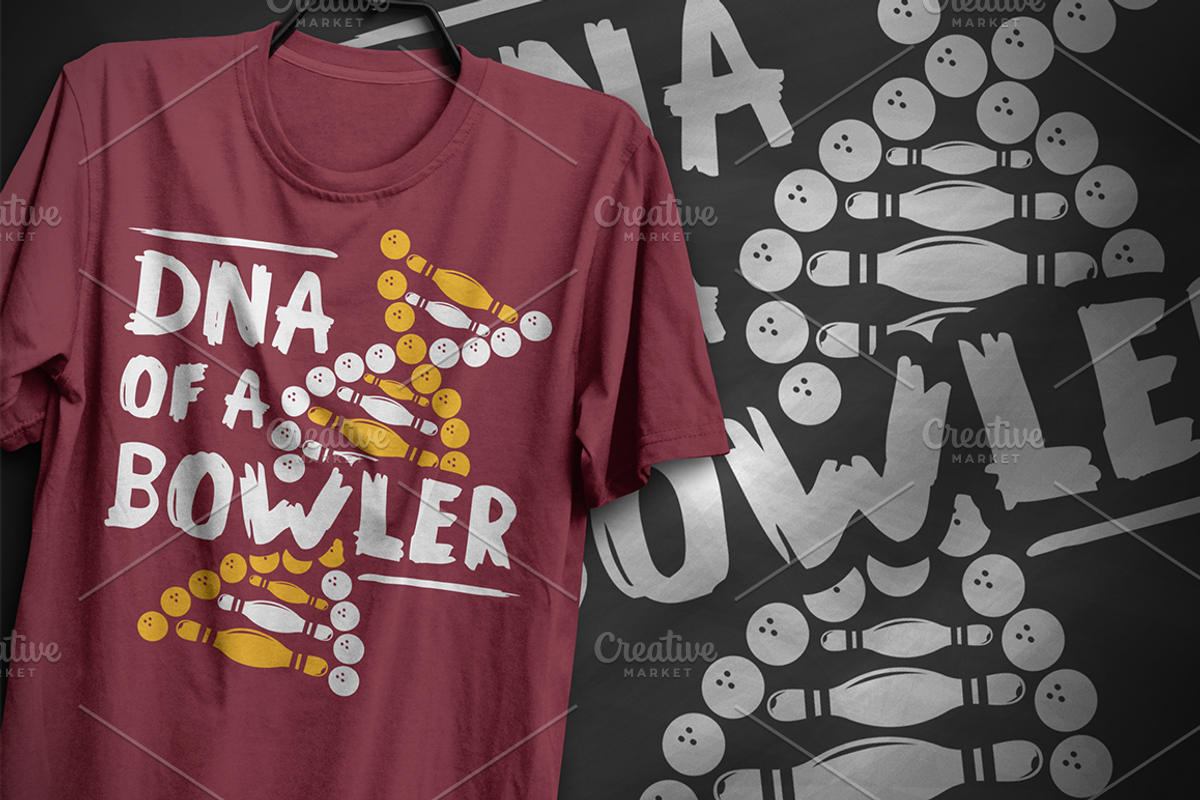 DNA of a bowler #2 - T-Shirt Design, an Illustration by artnook (Photo 3 of 6)