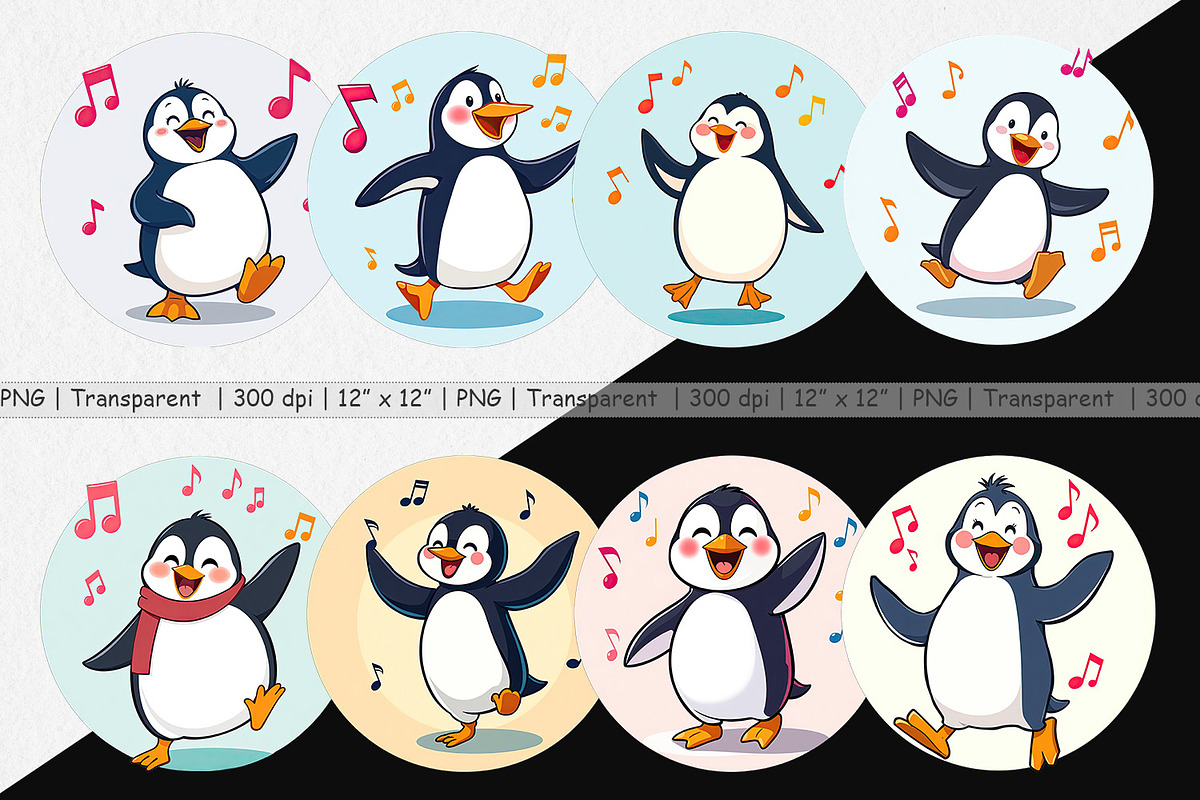 Dancing Penguin Clipart, a Graphic by Artnoy (Photo 3 of 5)