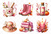 Pink Autumn Fall Clipart, an Illustration by Dream Creation (Thumbnail 3 of 6)