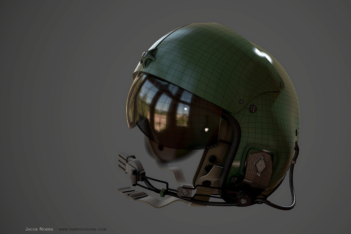 High Poly - Helmet Helicopter, a Characters & Person 3D Model by PurePolygons (Photo 2 of 4)