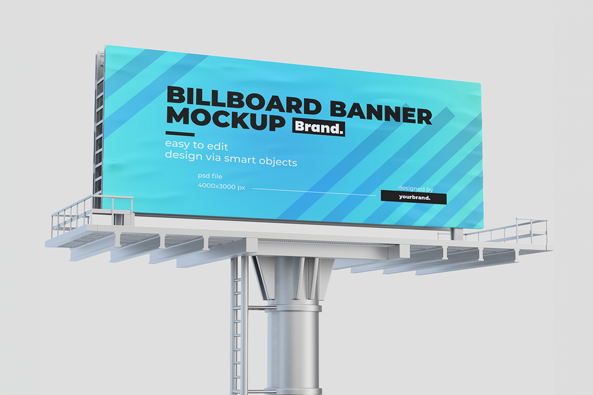 Giant Billboard Banner Mockup, an Advertising Mockup by Se٧enStudio (Photo 2 of 2)