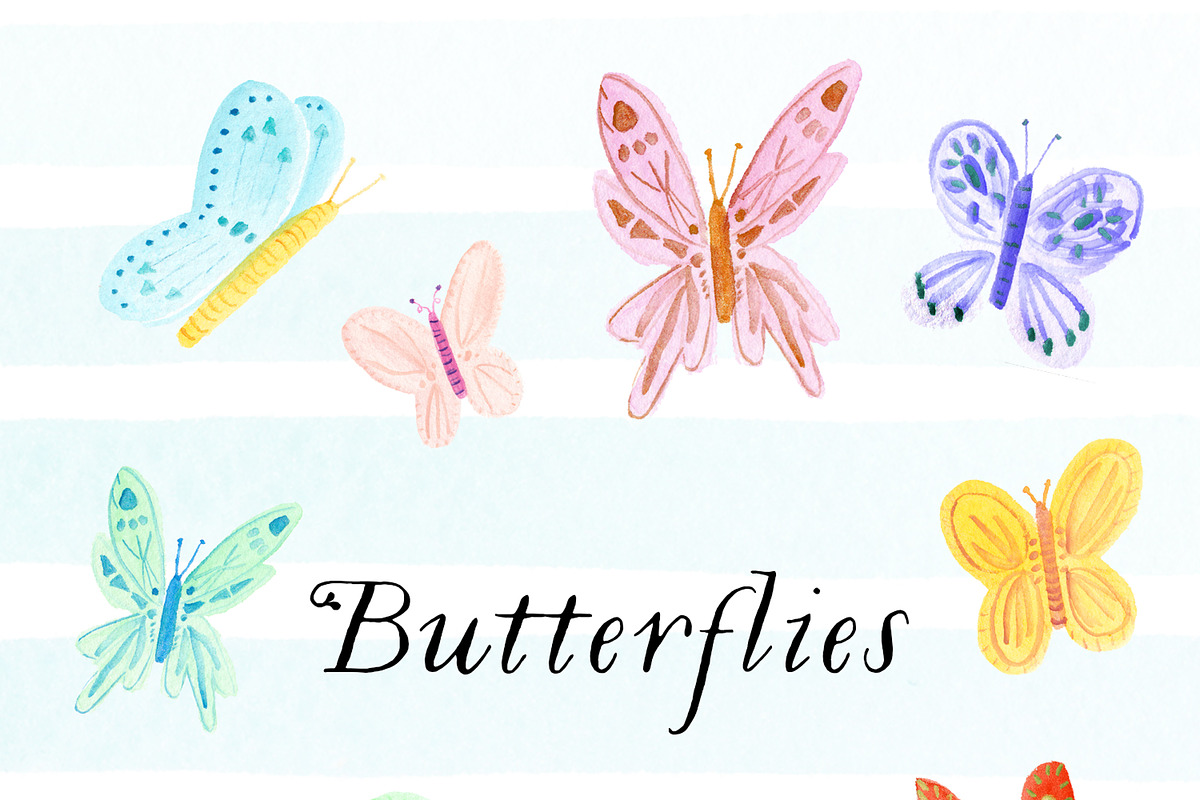 Watercolor Butterflies and Rainbows, an Illustration by Emerald & Ivy Studios (Photo 2 of 3)