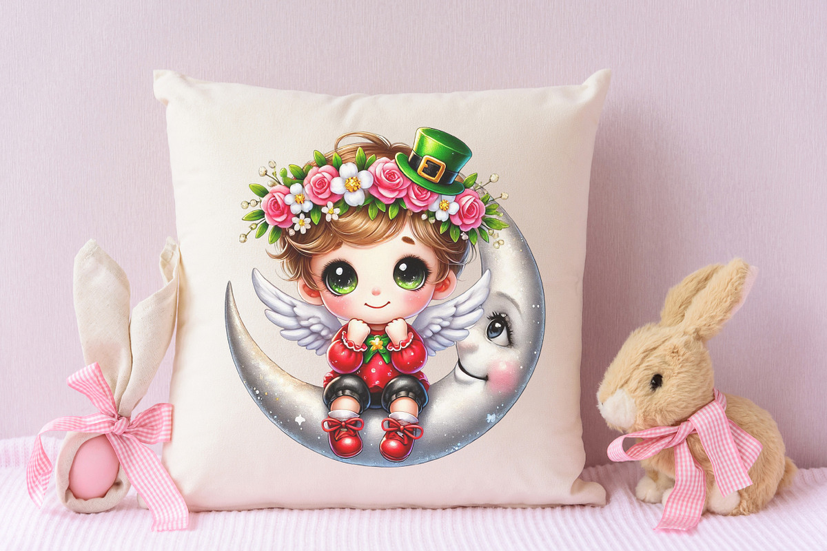 St. Patrick's Day Cute Angel Clipart, an Illustration by RobertsArt (Photo 5 of 7)
