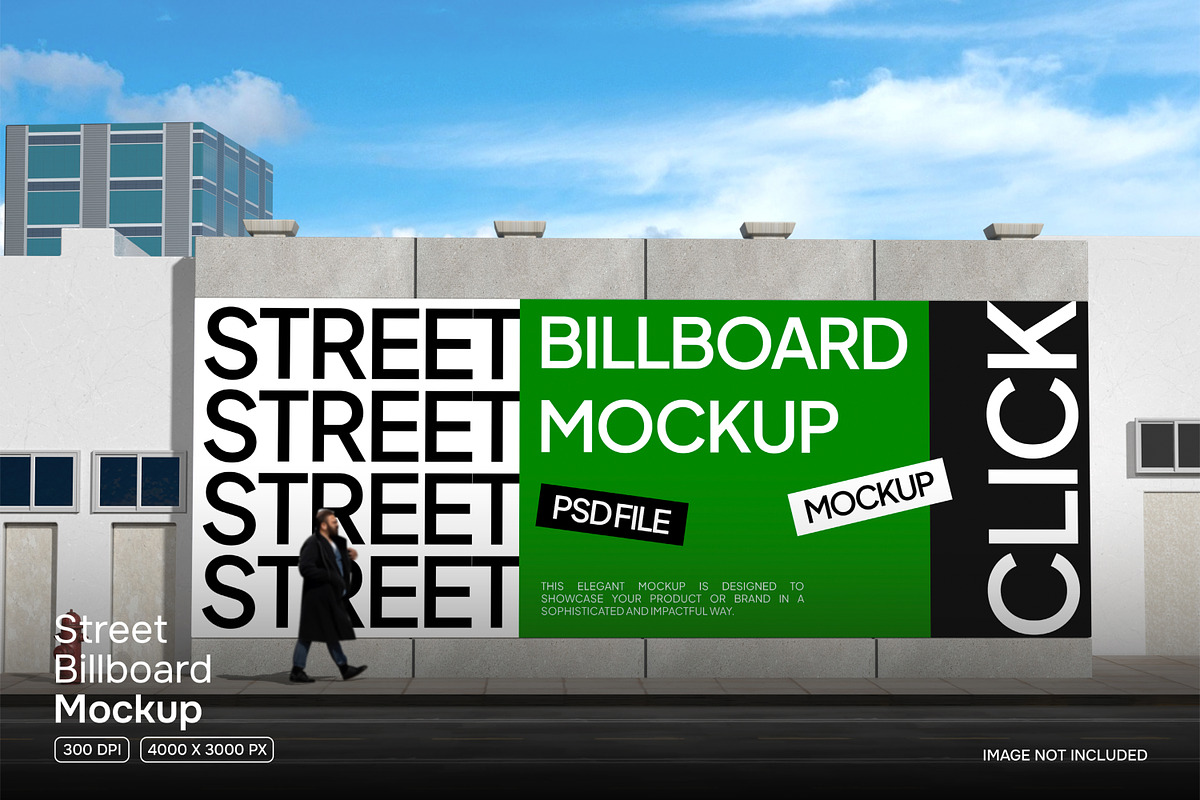 Street Billboard Mockup, an Advertising Mockup by Permadi Creative (Photo 1 of 5)