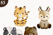 Watercolor Woodland Animals Clipart, an Animal Illustration by TitaLivingArt (Thumbnail 3 of 11)