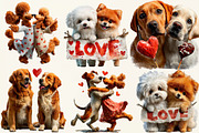 Valentine's Day Couple Dog Clipart, an Illustration by DreamCafeArt (Thumbnail 3 of 6)