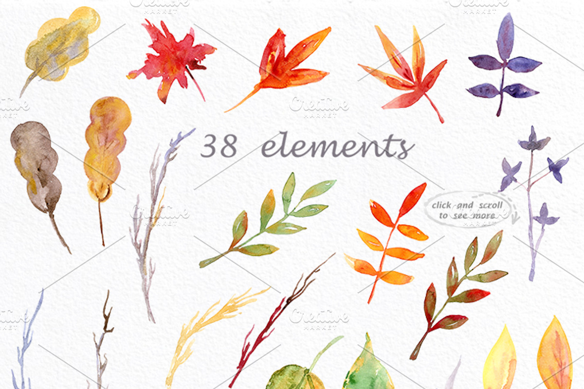 It's Autumn Watercolor Clipart, a Decorative Illustration by AqwaColor (Photo 2 of 4)