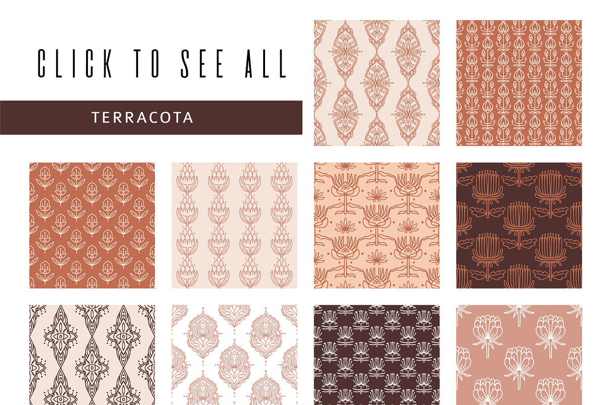 FOLK FLOWERS patterns, elements, an Outline Icon by Lena Nikolaeva (Photo 11 of 12)