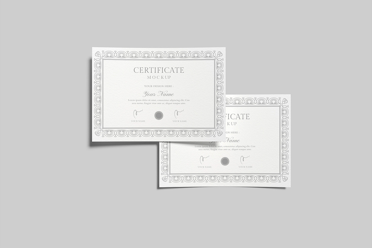 Paper Certificate Mockup, a Stationery Template by Graphiculon (Photo 7 of 11)