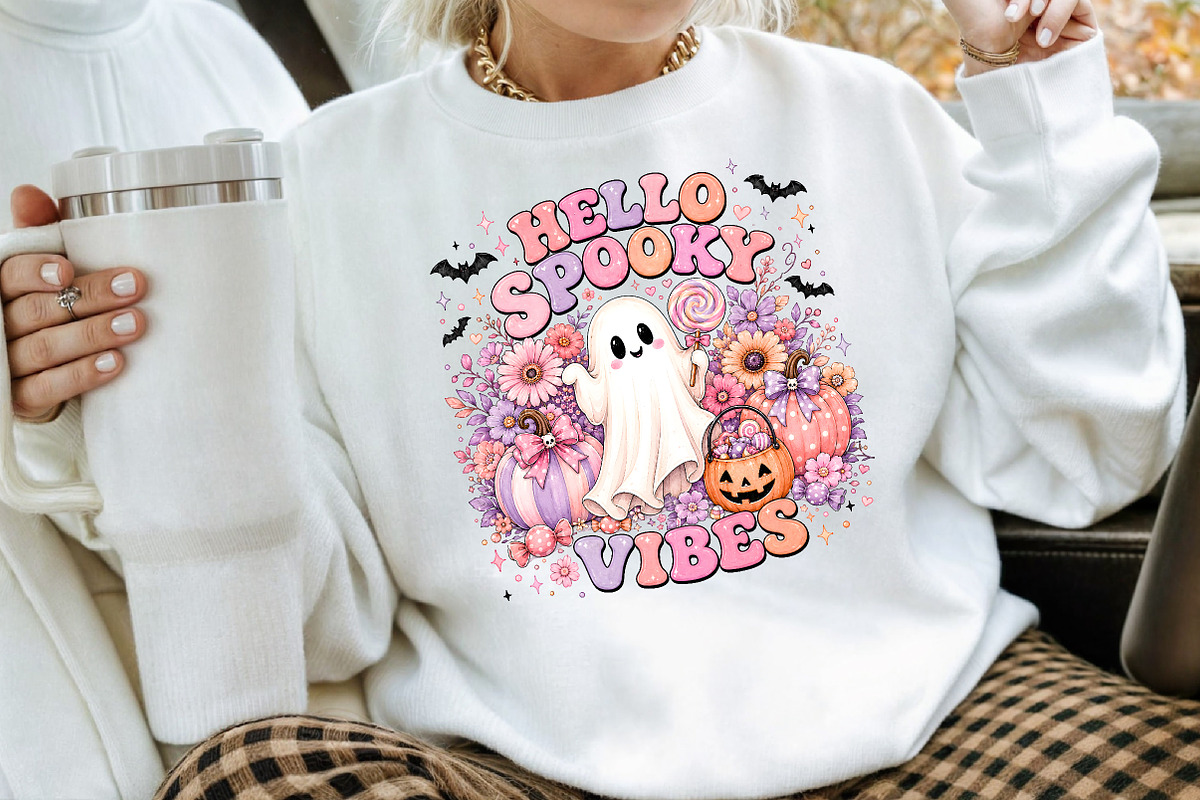 Pastel Floral Ghost Halloween PNG, a Seasonal Illustration by Creative Art (Photo 3 of 3)