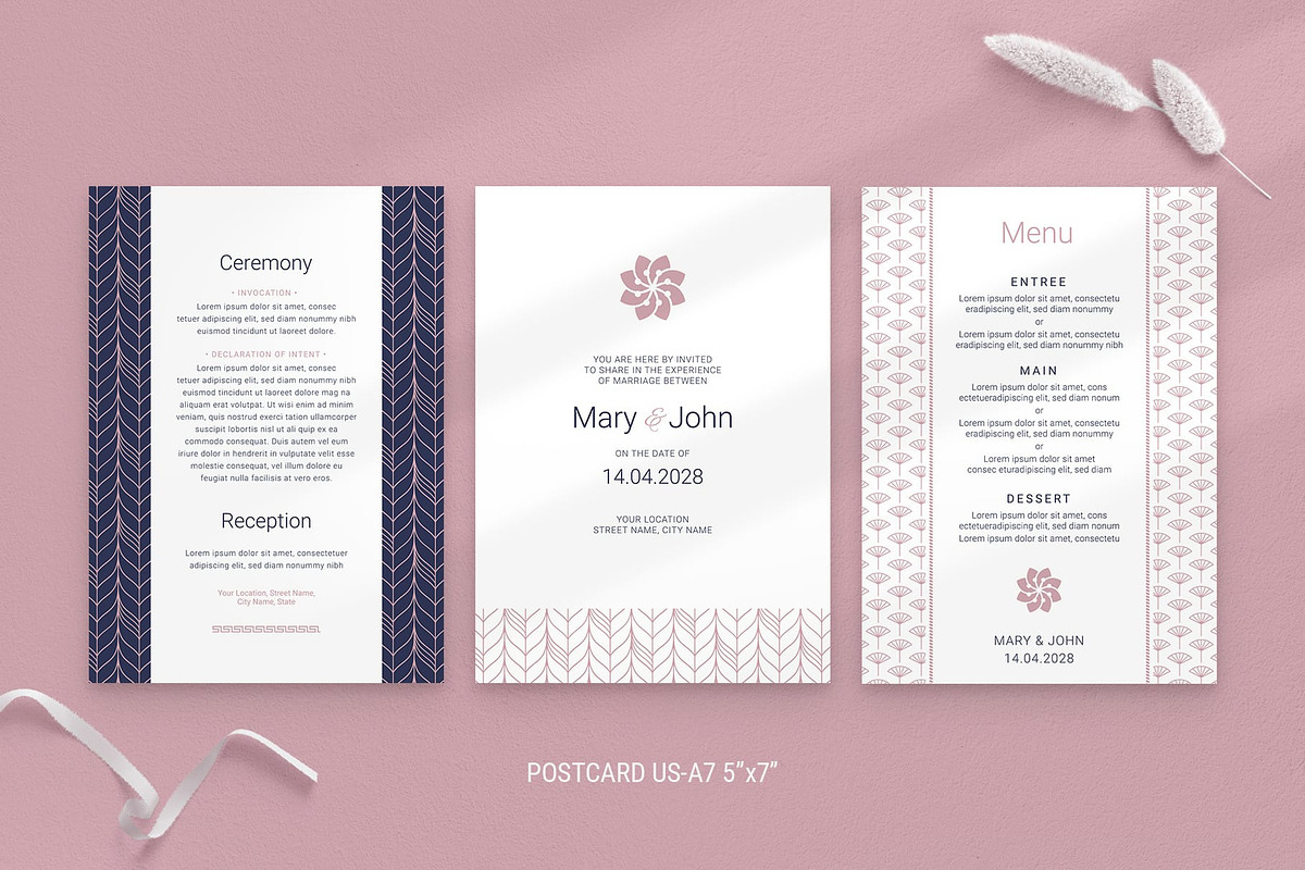 Navy & Pink Wedding Stationery, a Stationery Template by AsianElements (Photo 8 of 11)
