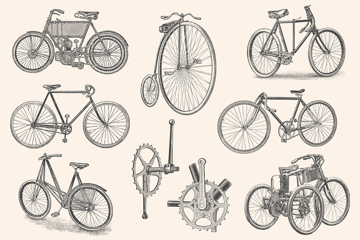 Bicycles - Vintage Illustration Set, an Illustration by Graphic Goods (Photo 5 of 10)