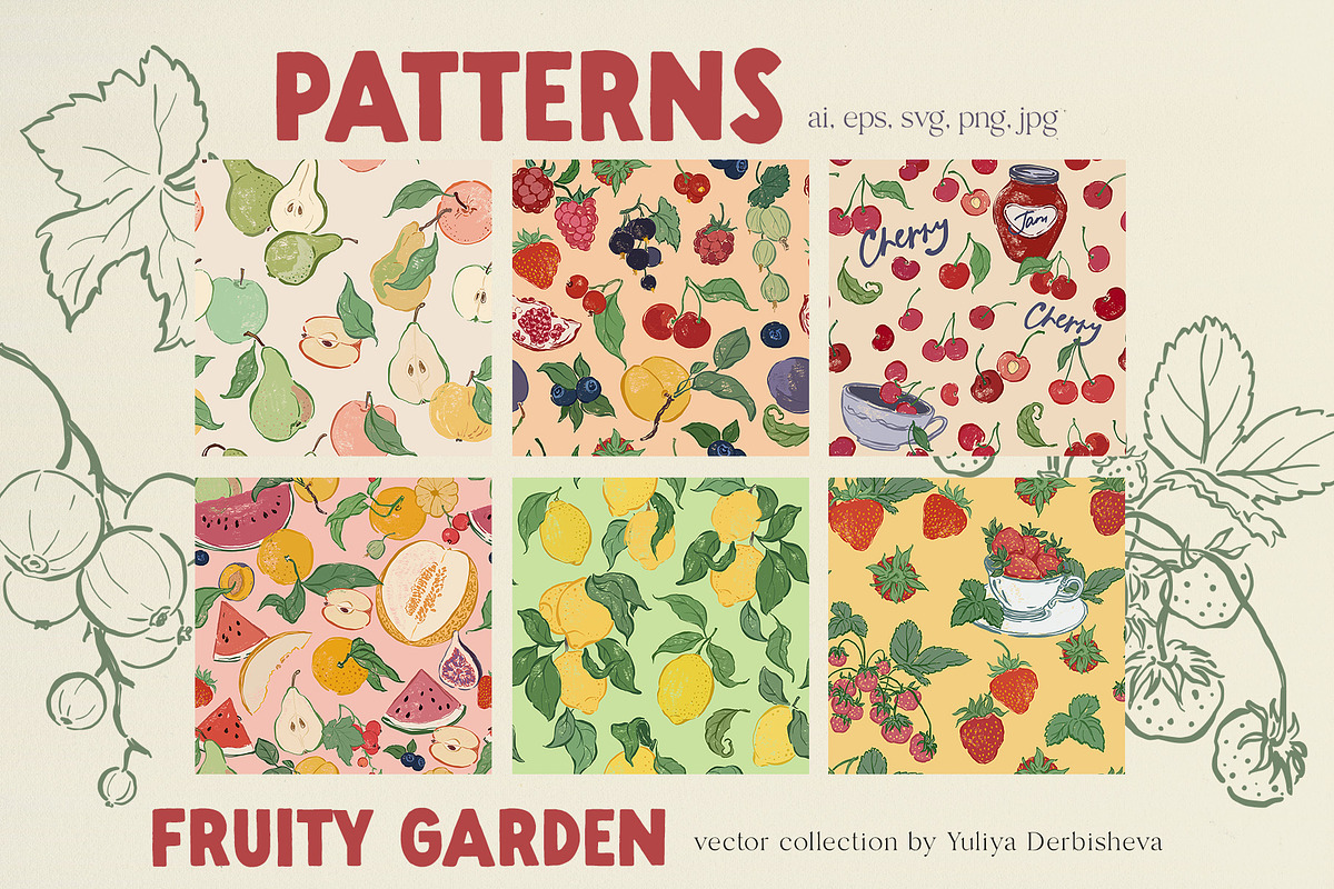 Fruit illustration vector poster, an Object Graphic by Yuliya Derbisheva (Photo 9 of 10)