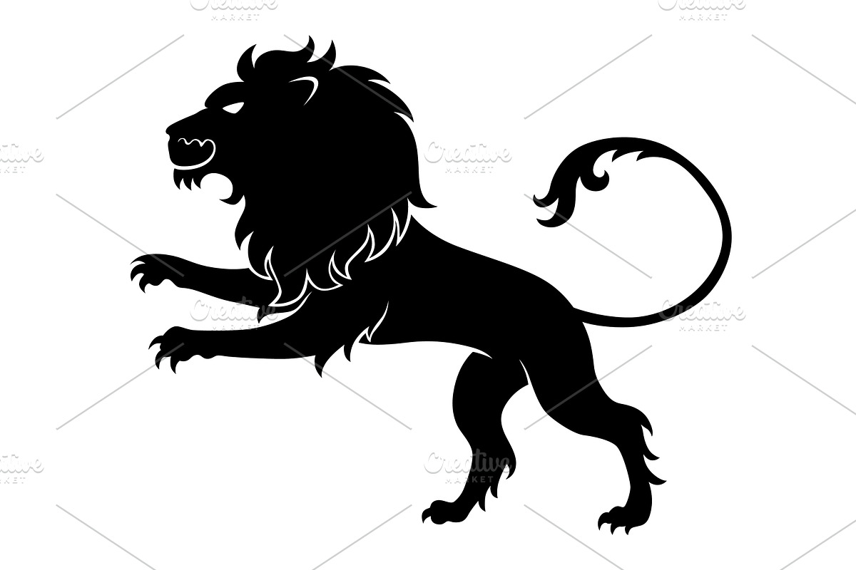 Heraldic lion silhouette, an Object Illustration by Things for designers