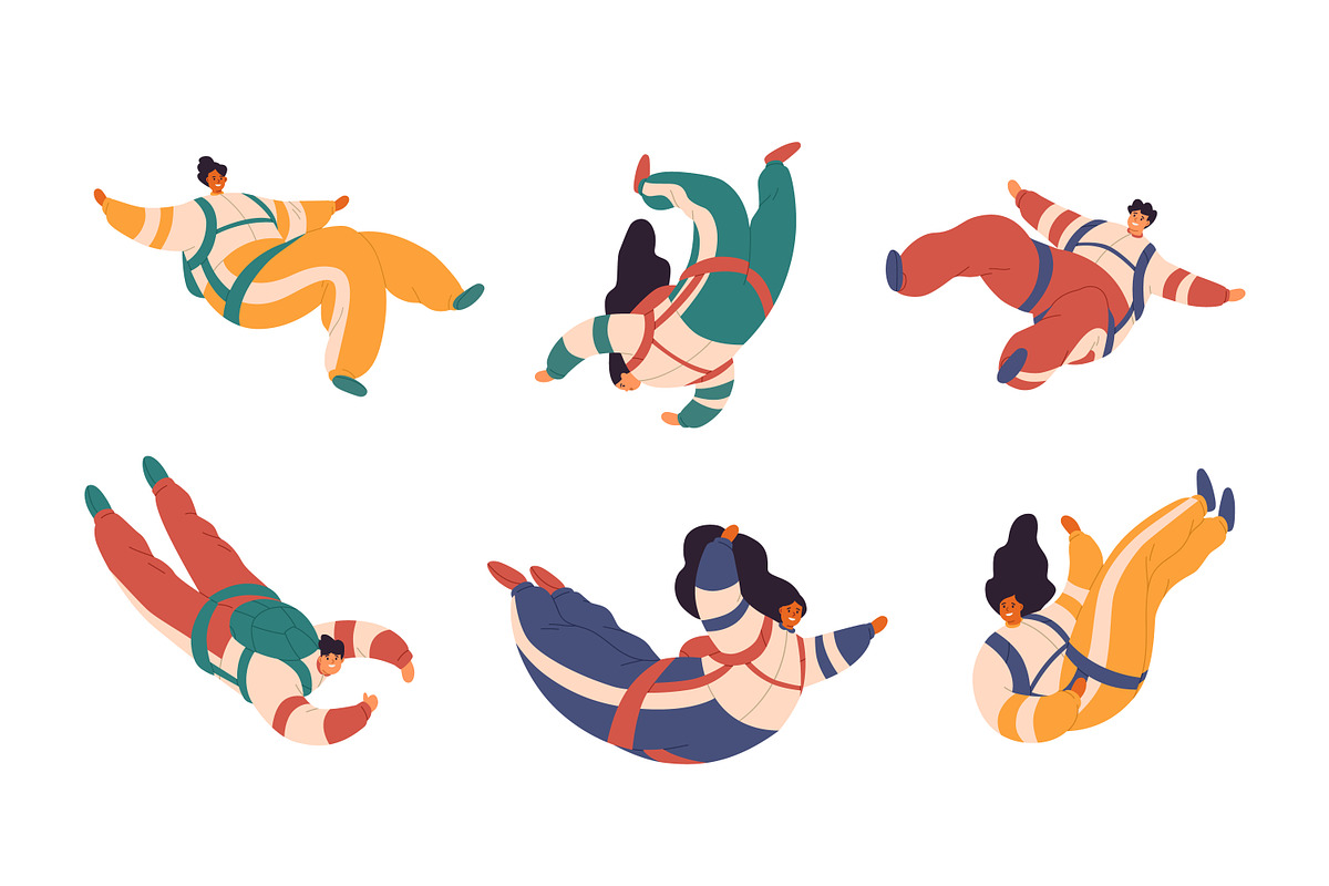 People skydiving. Free fall concept, a Person Illustration by Good Studio (Photo 2 of 3)