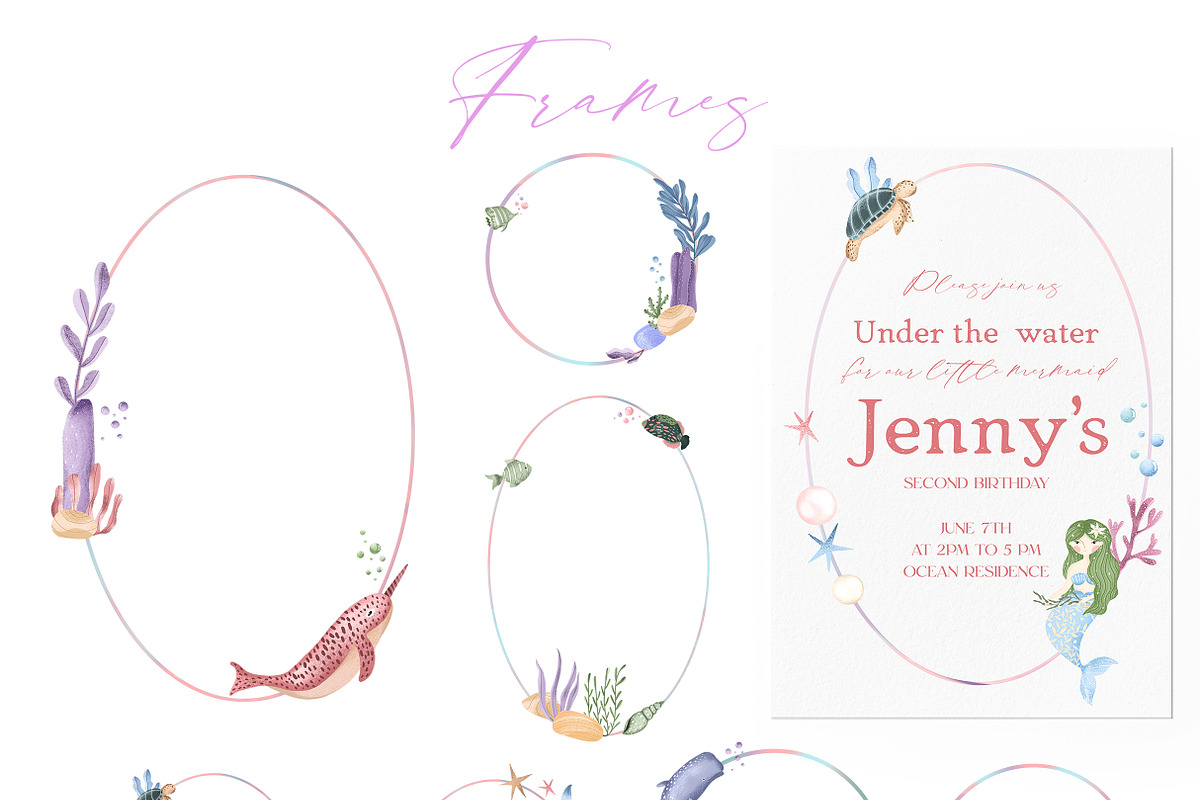 Ocean clipart & digital paper, a Decorative Illustration by Yelloo Fish (Photo 10 of 19)