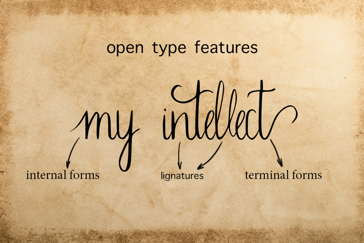 Sherlock calligraphy script font preview 3
