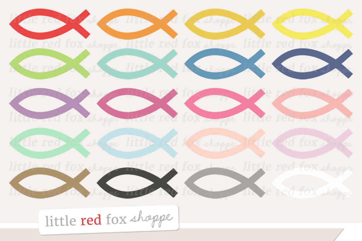 Christian Fish Clipart, an Illustration by Little Red Fox Shoppe