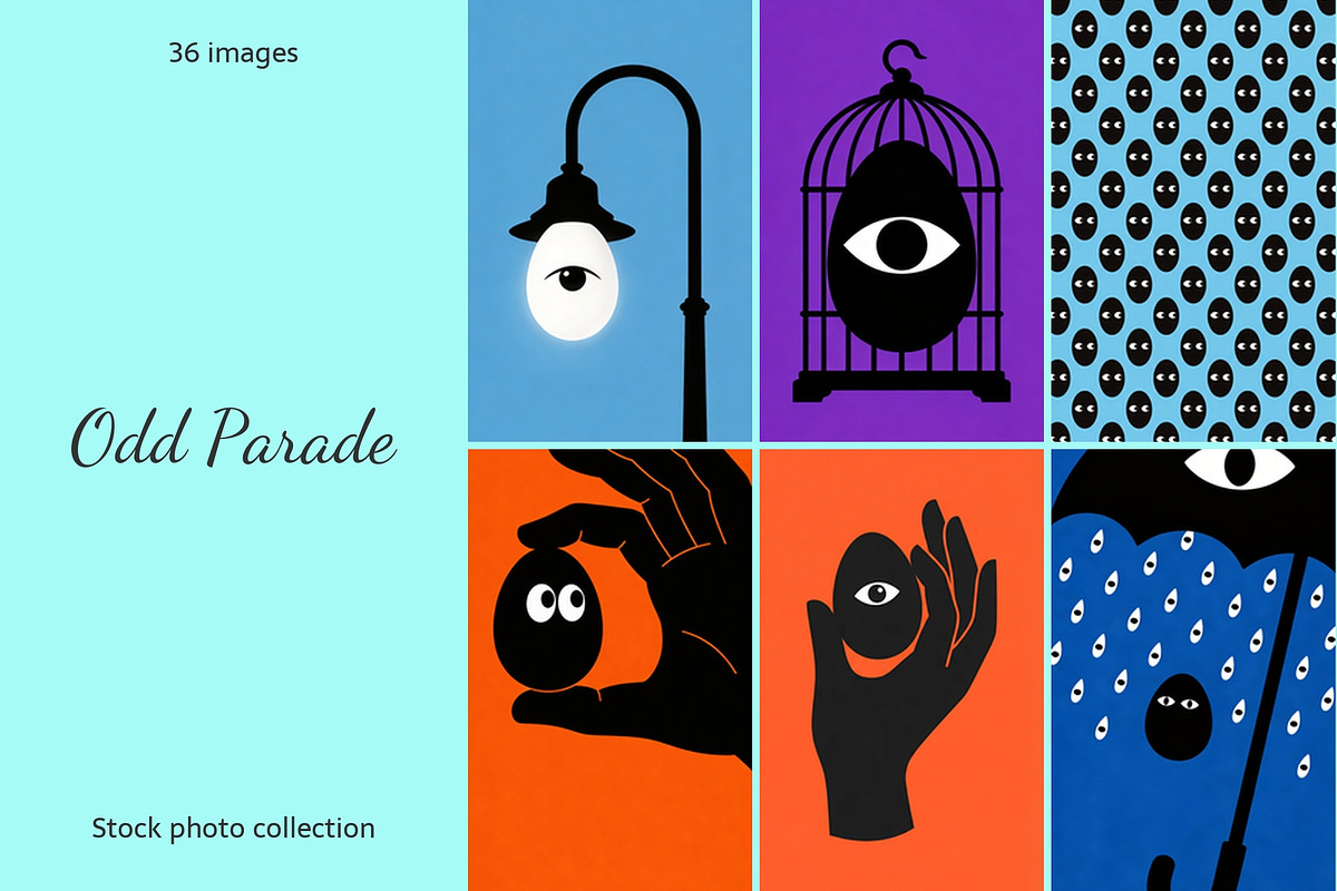 Odd Parade. Easter and humanoid eyes, a Background Graphic by AI Petr Creative Agency (Photo 1 of 7)