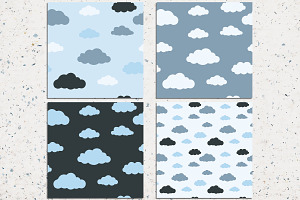 Clouds Seamless Pattern Pack