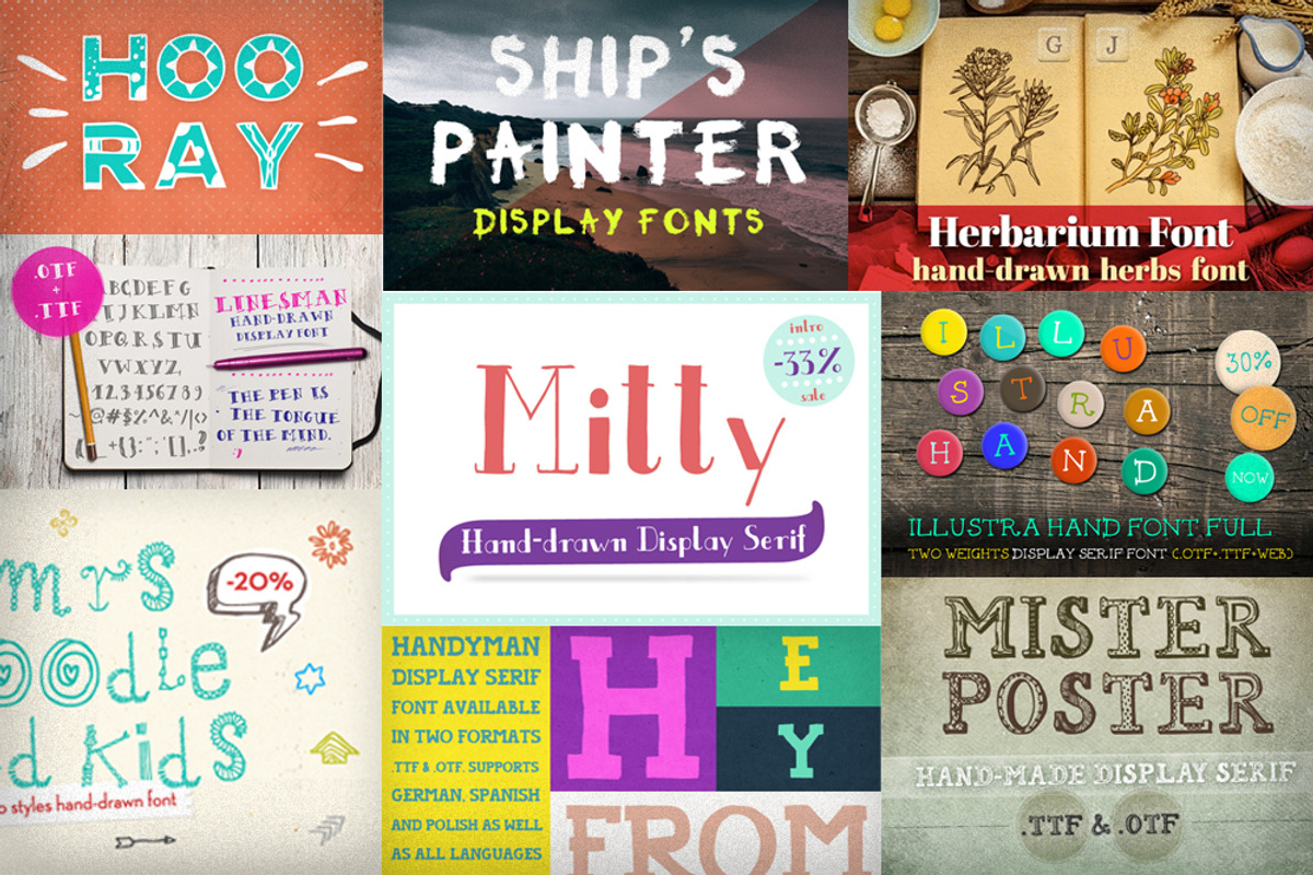 [-70%] 9 Hand-drawn Fonts Bundle, a Font by Frisk Shop (Photo 2 of 2)