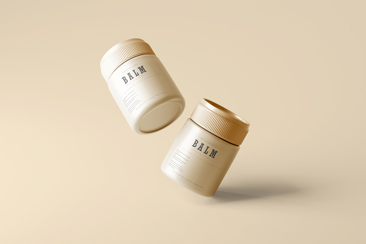 Ointment Balm Bottle Mockups, a Packaging Mockup by pmvch (Photo 1 of 7)