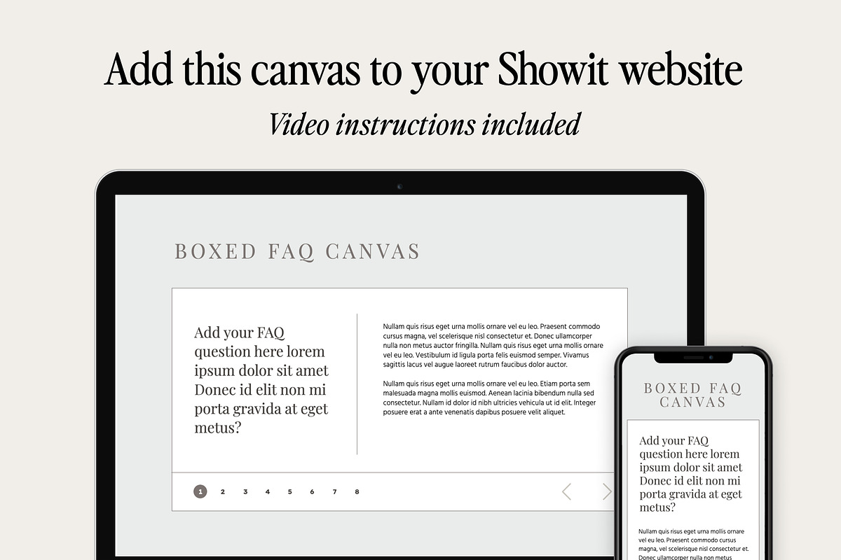 Boxed FAQ Showit Template, a Websites & App Template by Amanda Pena Design (Photo 2 of 6)