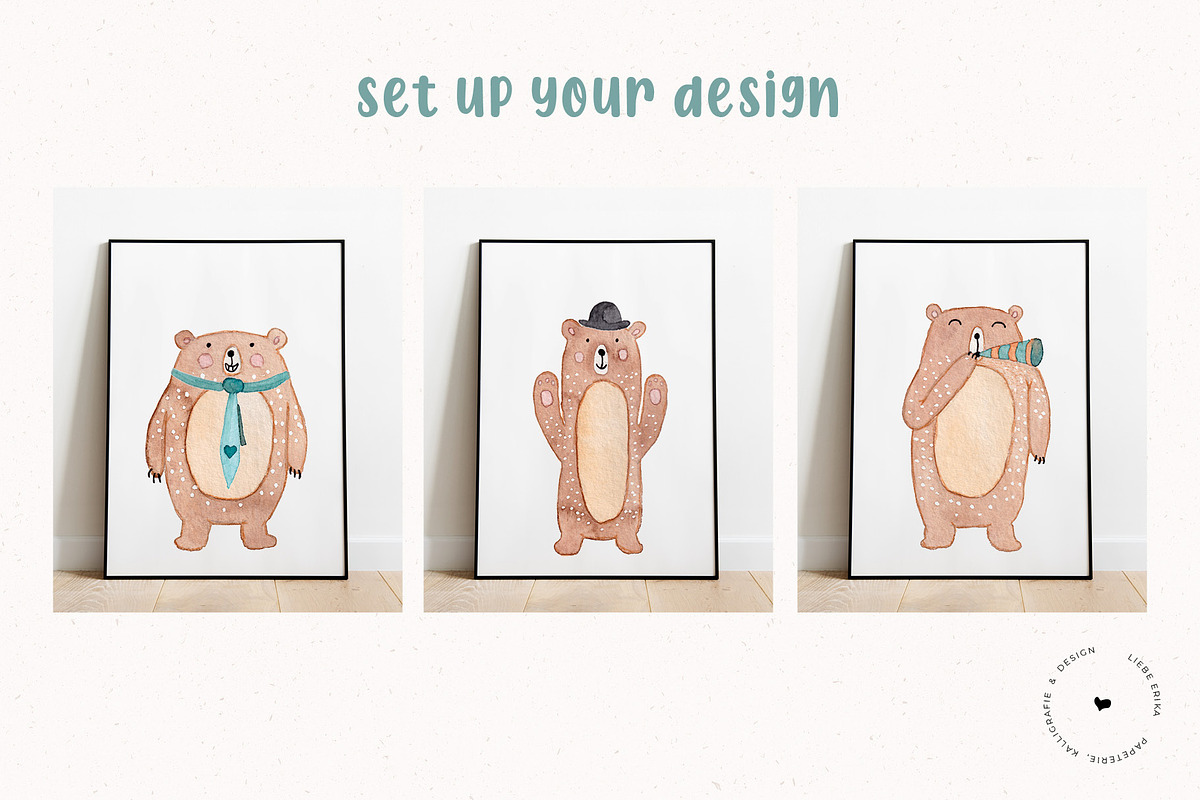 Watercolor Bears, an Illustration by liebe.erika - Papeterie (Photo 4 of 4)