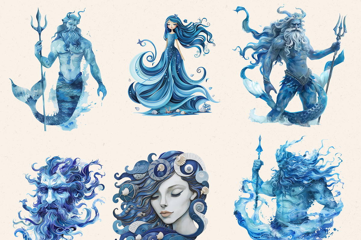 DEEP SEA FAIRY FANTASY CLIPART, a Person Illustration by Daring Digies (Photo 5 of 9)
