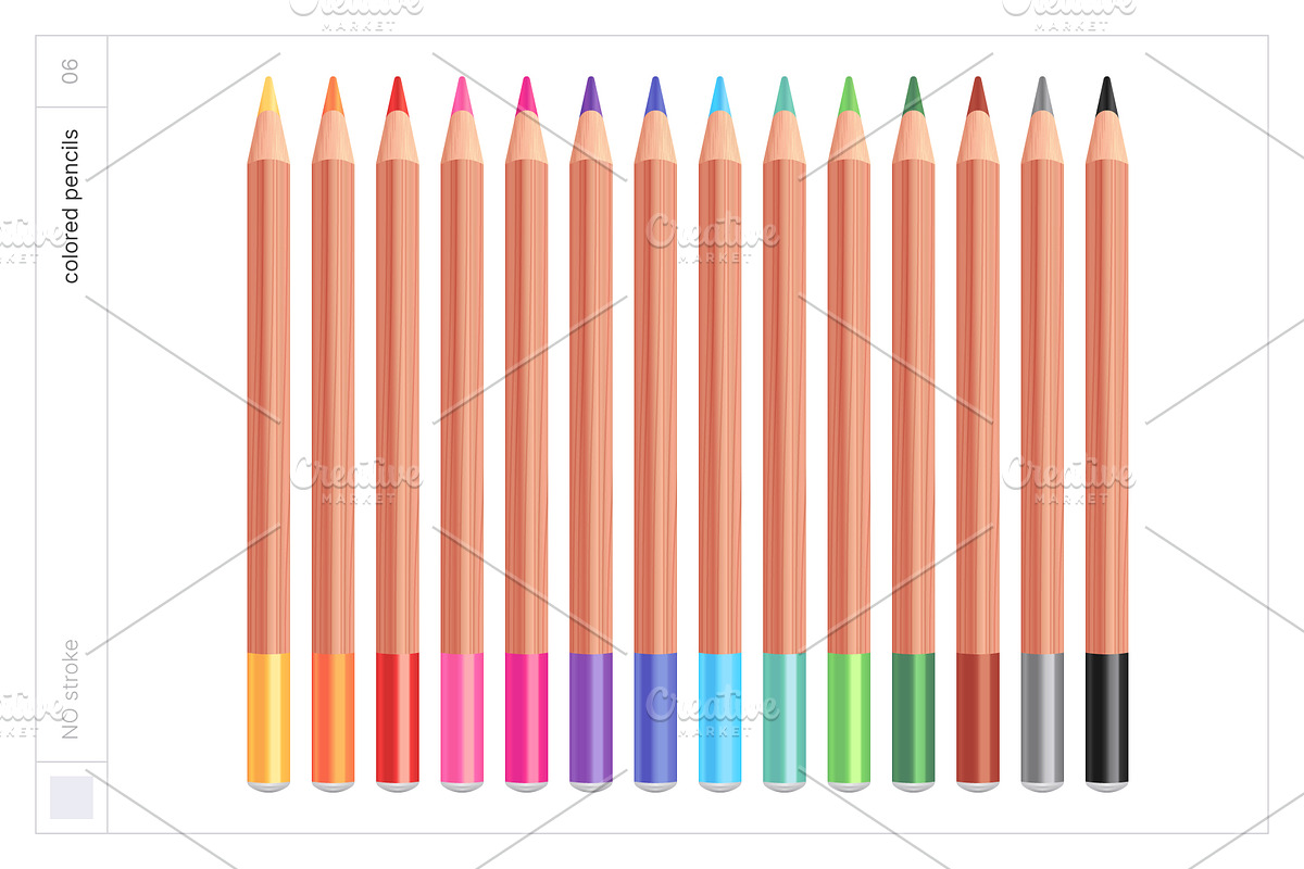 Vector Colored Crayons & Pencils, an Object Graphic by Side Project (Photo 14 of 14)