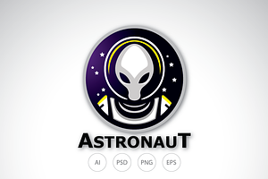 Astronaut Alien Logo Template