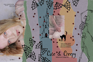 Cute & Creepy Halloween Collage Kit, an Object Graphic by Lidberia
