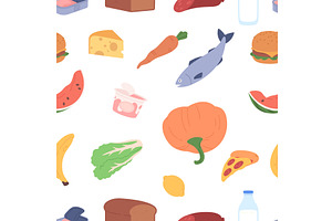Food seamless pattern. Canning, a Food Illustration by LadadikArt