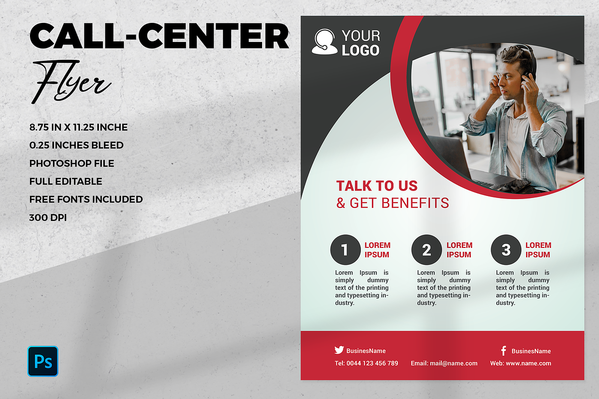 Call Center Flyer, a Flyer Template by UNIK Agency