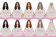 Spring Girl Clipart | Bicycle Woman, a Person Illustration by GlamArtZhanna (Thumbnail 4 of 5)