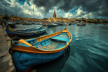 Beautiful boats at Marsaxlokk Malta, a Photo by Iftikhar Alam