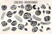 Gothic Roses - 36 Watercolor Clipart, a Seasonal Illustration by Violet LeBeaux (Thumbnail 2 of 3)