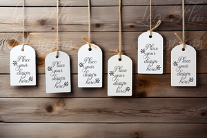 Multiple tags gift tag mockups photo, a Stationery Template by Leo Flo Mockups