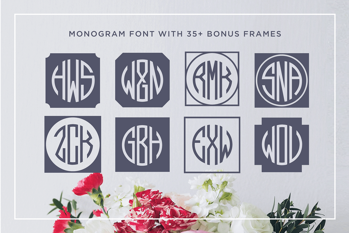 Circle Monogram Font, a Font by Leslie Ray (Photo 5 of 6)