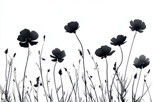 Black Silhouettes of Flowers and Gra, a Beauty & Fashion Photo by Pixeness Studio