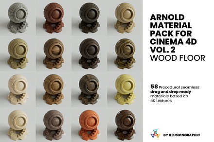 Arnold Materials for Cinema 4D Vol.2, a Textures & Material 3D Model by Illusiongraphic